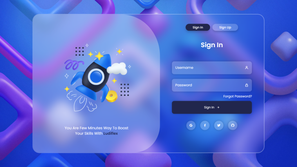 Animated Login and Register Form with blur effect